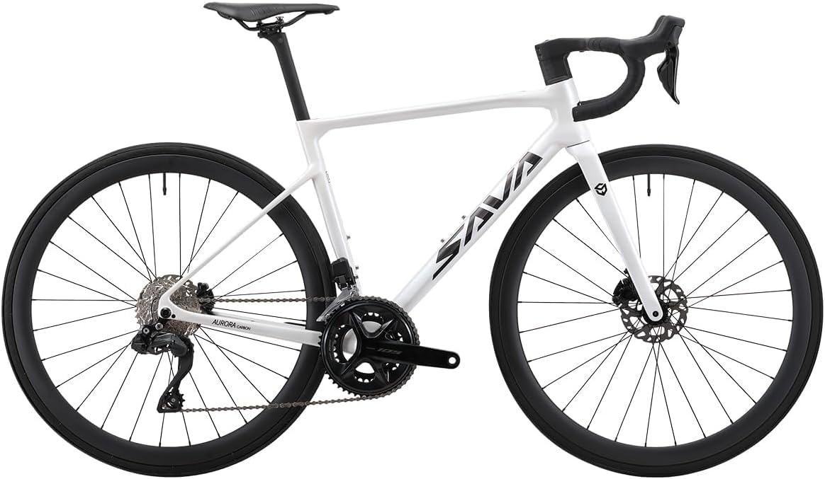 SAVADECK Carbon Road Bike Lightweight 24-Speed Shifting Road Bicycle with Shimano 105 Di2 7170 Groupset, T1000 Carbon Frame with 700C Carbon Wheelset Disc Brake Race Bikes