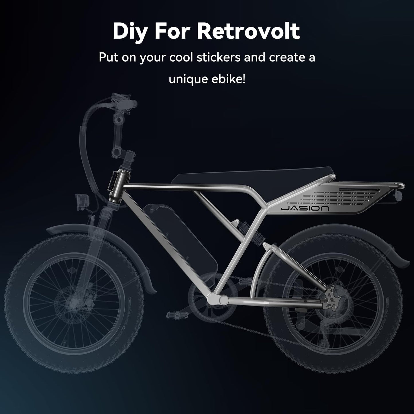 Jasion RetroVolt Electric Bike for Adults,【1500W Peak Motor & 30MPH】 Electric Dirt Bike,Dual Suspension Ebikes for Adults, 20" Fat Tire Ebike with 624WH Battery, UL 2849 Tested