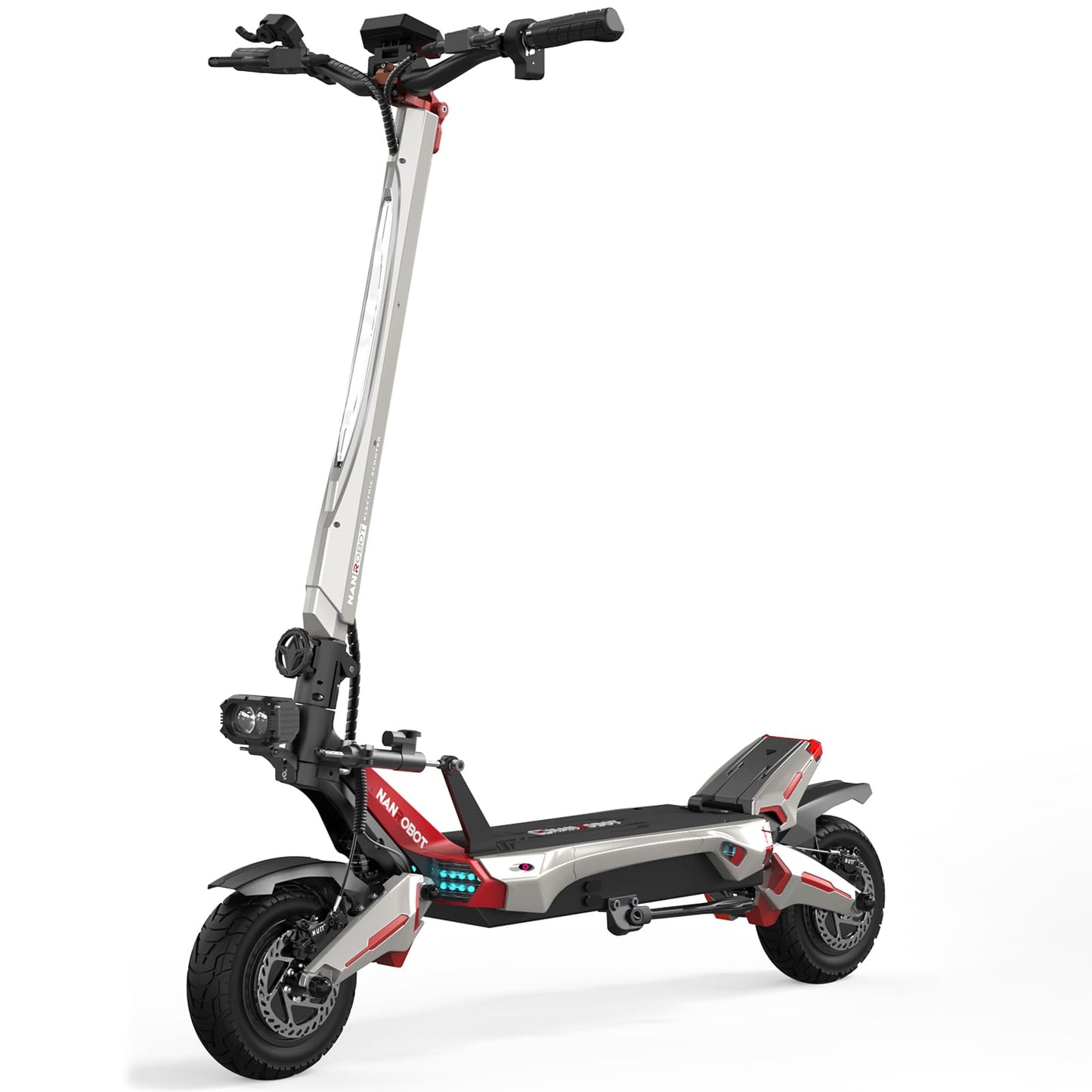 NANROBOT Electric Scooter Adults 50mph Dual Motor Electric Scooter with Suspension 80Miles Range Fast Sports Escooter Folding 10" Off Road Tires 330LBS Max Load Complies with UL2272 Certification