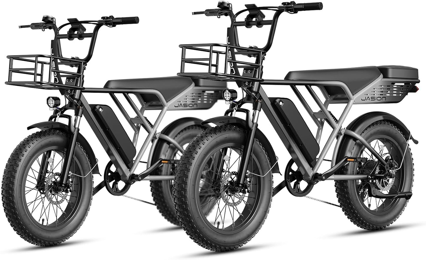 Jasion RetroVolt Electric Bike for Adults,【1500W Peak Motor & 30MPH】 Electric Dirt Bike,Dual Suspension Ebikes for Adults, 20" Fat Tire Ebike with 624WH Battery, UL 2849 Tested