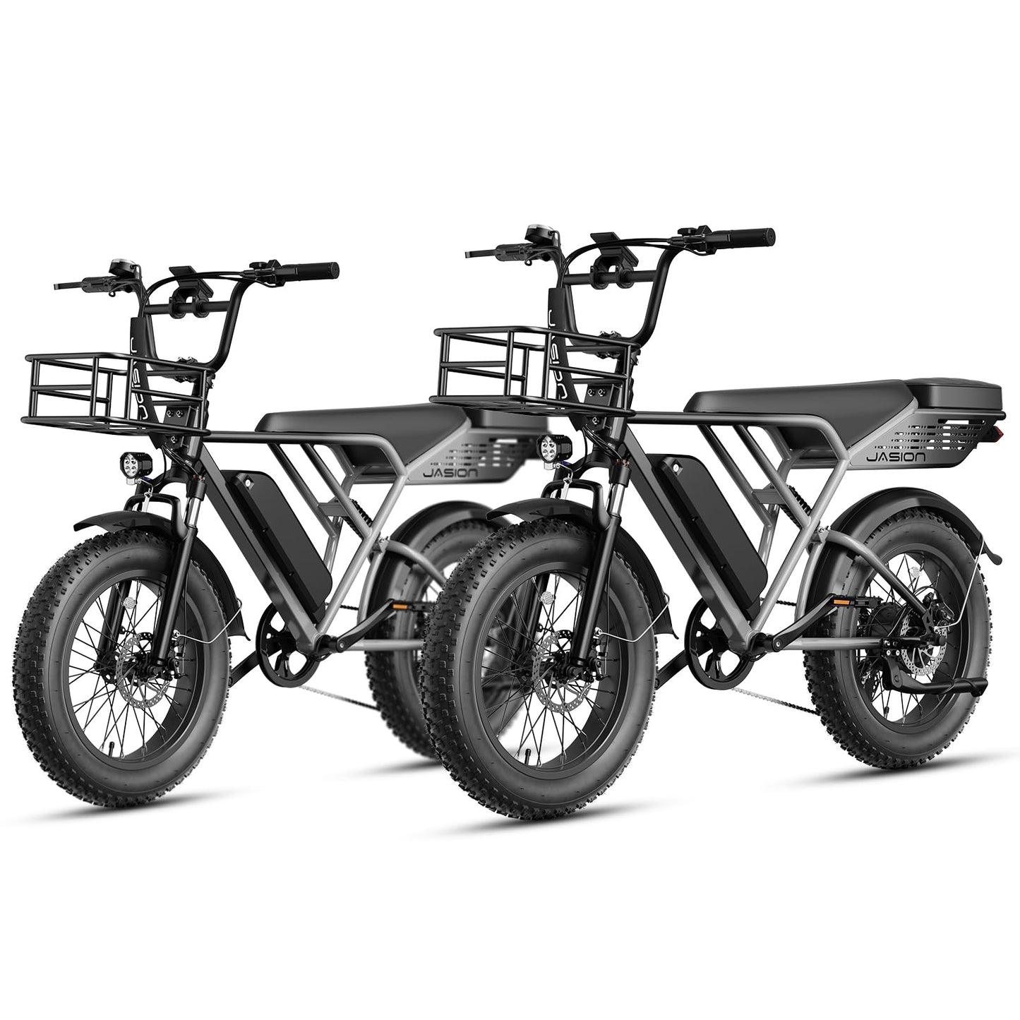 Jasion RetroVolt Electric Bike for Adults,【1500W Peak Motor & 30MPH】 Electric Dirt Bike,Dual Suspension Ebikes for Adults, 20" Fat Tire Ebike with 624WH Battery, UL 2849 Tested