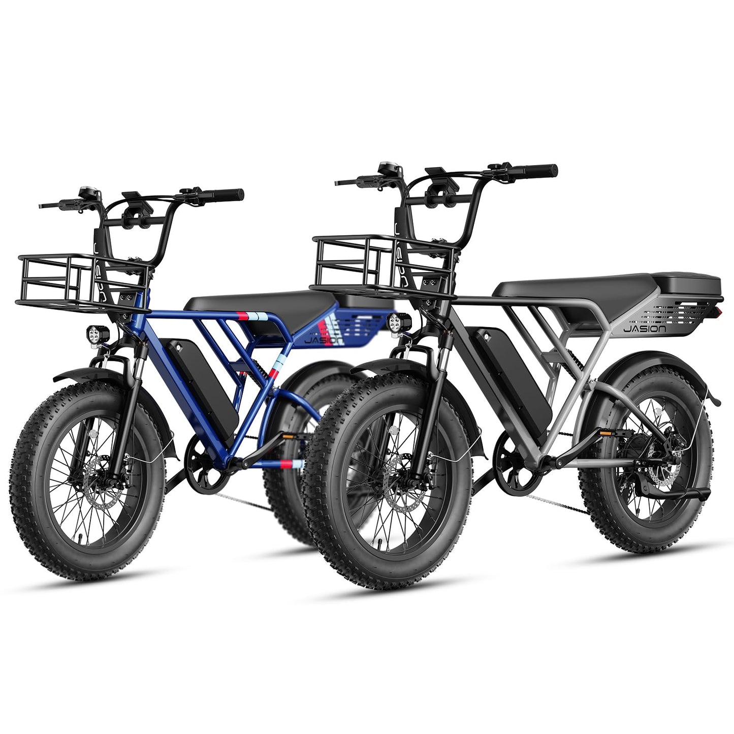 Jasion RetroVolt Electric Bike for Adults,【1500W Peak Motor & 30MPH】 Electric Dirt Bike,Dual Suspension Ebikes for Adults, 20" Fat Tire Ebike with 624WH Battery, UL 2849 Tested