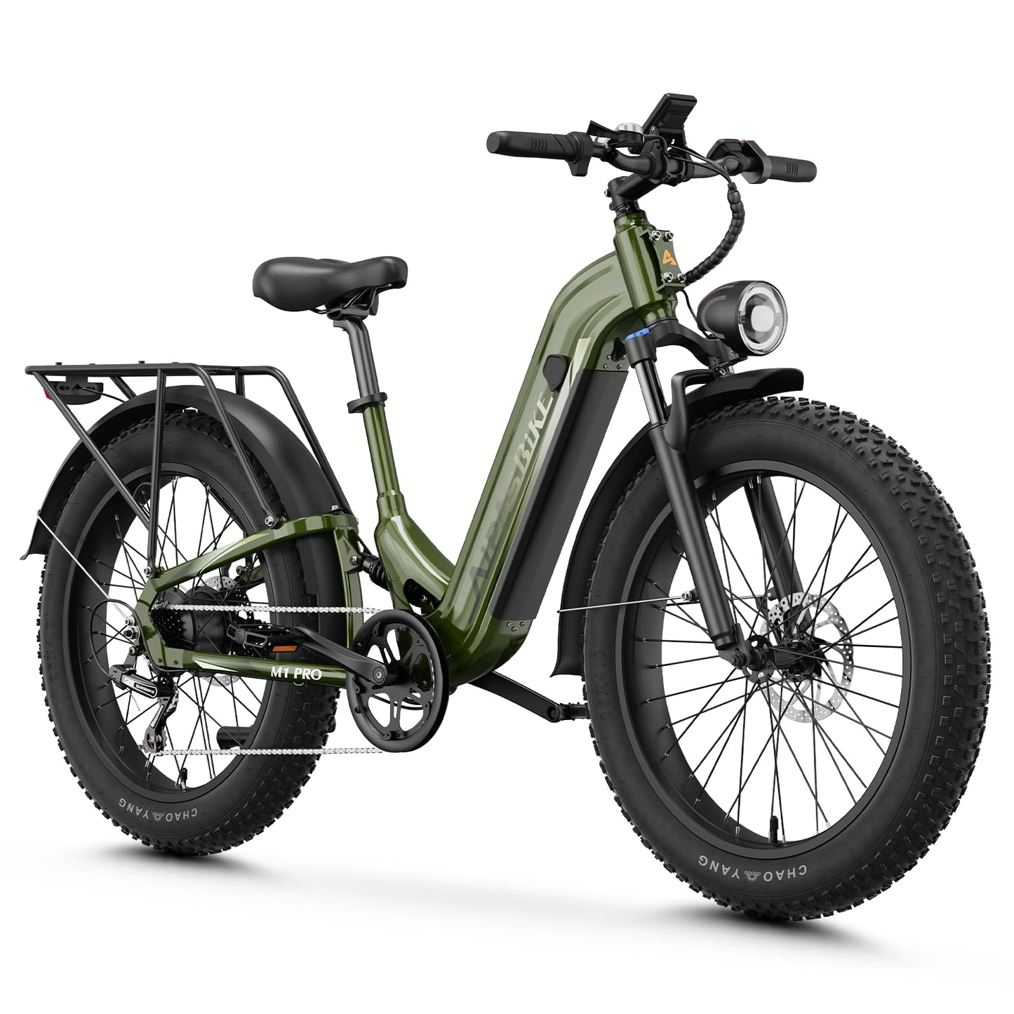 M1 Pro Electric Bike, 1800W Peak Motor Electric Bike for Adults, 48V 17.5Ah, 26'' x 4.0'' Fat Tire Electric Mountain Bike, Ebike with 85 Miles, 36MPH, 7 Speed 110Nm and Dual Suspension
