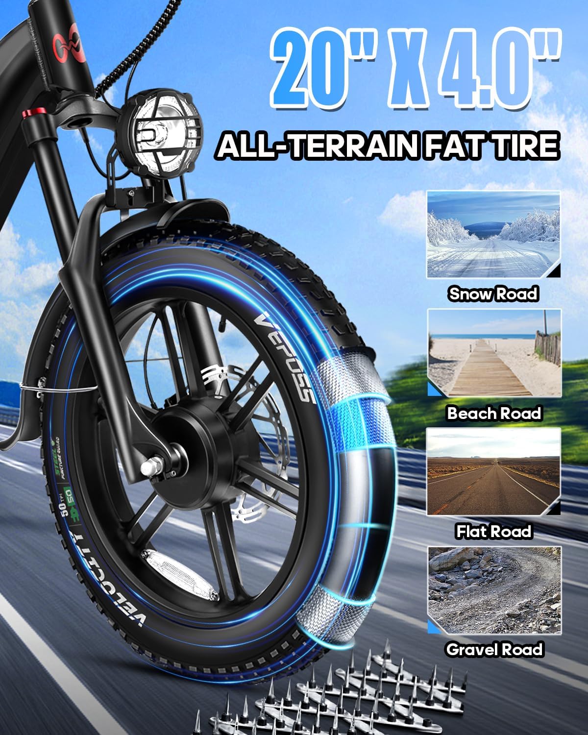 W Wallke H7 AWD Dual Motor Electric Bike for Adult, 48V 60Ah Battery Cell Sam-Sung, Long Range 31-35MPH Fast Ebike, UL2849 Certified, 20" Fat Tire Mountain Offroad All Terrain Full Suspension E-Bike