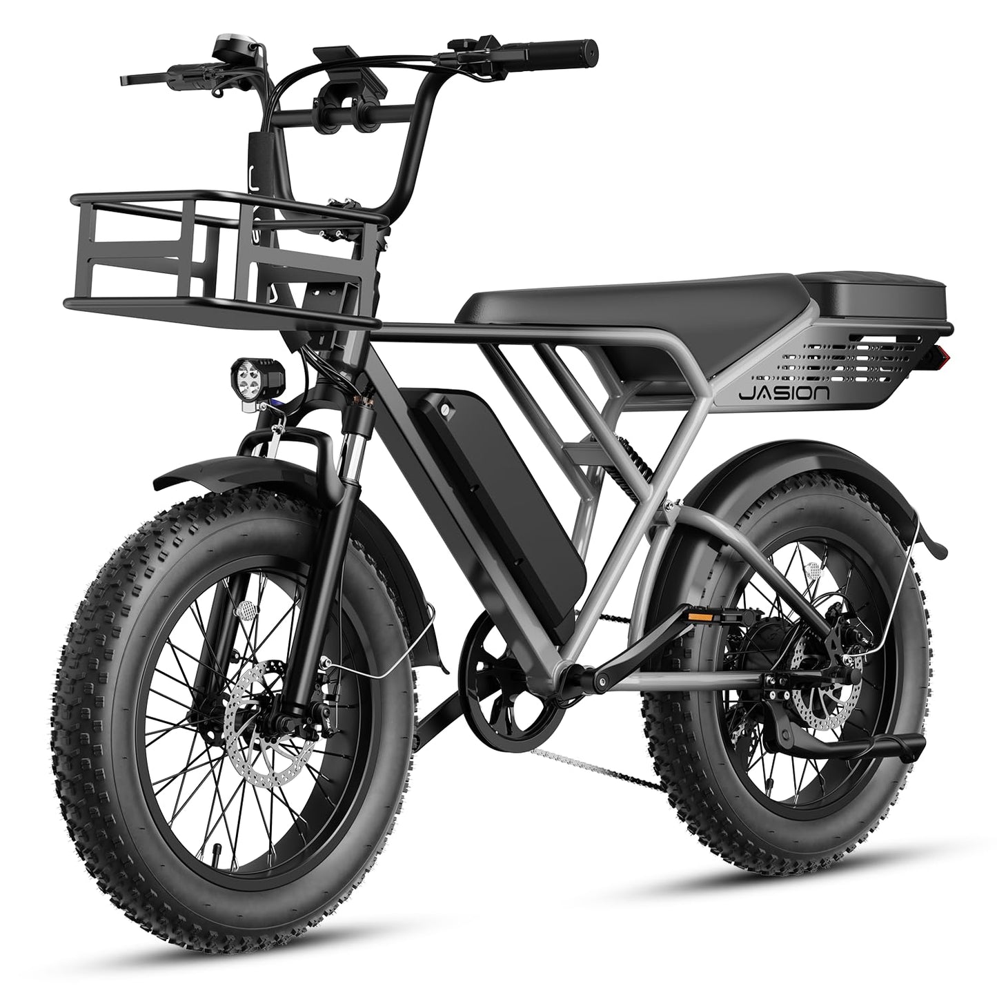 Jasion RetroVolt Electric Bike for Adults,【1500W Peak Motor & 30MPH】 Electric Dirt Bike,Dual Suspension Ebikes for Adults, 20" Fat Tire Ebike with 624WH Battery, UL 2849 Tested