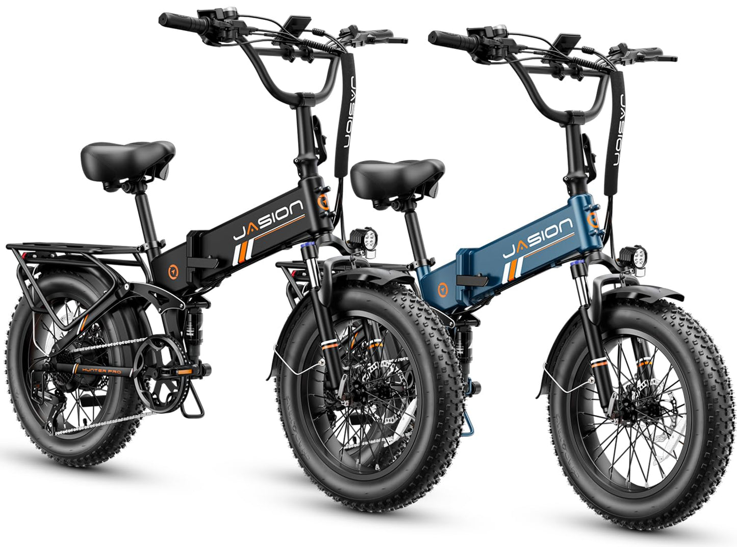 Jasion Hunter Pro Electric Bike for Adults, 1800W Peak Motor 80 Miles, up to 30+MPH,720WH Removable Battery Foldable Ebike,App Control & Full Suspension,20''*4.0 Fat Tire,Dual Hydraulic Brakes Bicycle