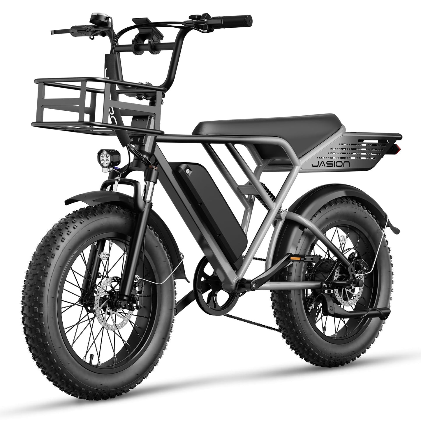 Jasion RetroVolt Electric Bike for Adults,【1500W Peak Motor & 30MPH】 Electric Dirt Bike,Dual Suspension Ebikes for Adults, 20" Fat Tire Ebike with 624WH Battery, UL 2849 Tested