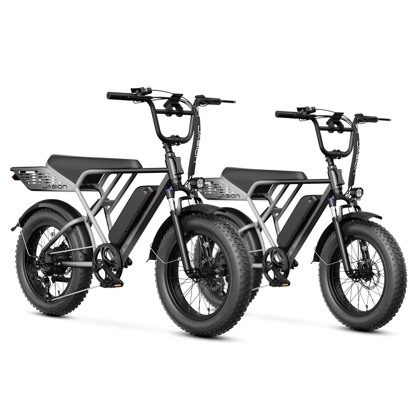 Jasion RetroVolt Electric Bike for Adults,【1500W Peak Motor & 30MPH】 Electric Dirt Bike,Dual Suspension Ebikes for Adults, 20" Fat Tire Ebike with 624WH Battery, UL 2849 Tested