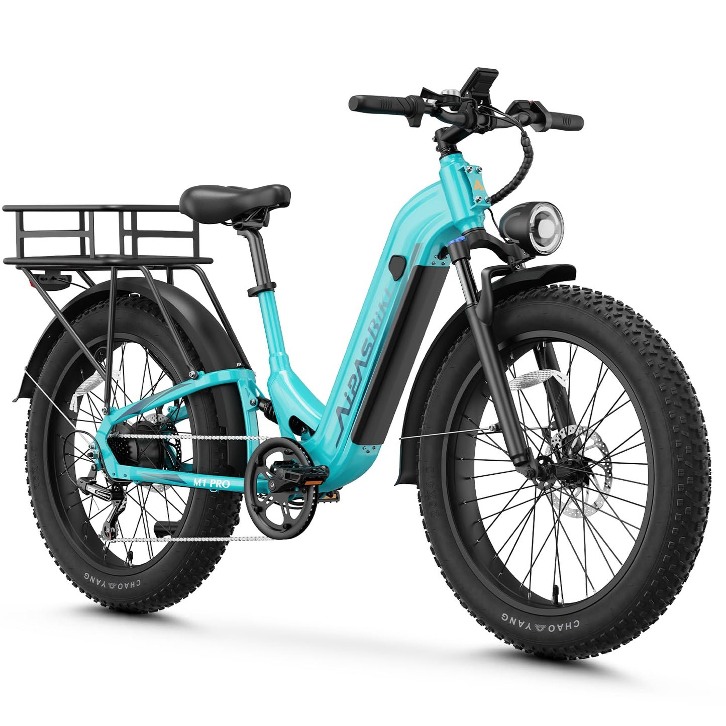 M1 Pro Electric Bike, 1800W Peak Motor Electric Bike for Adults, 48V 17.5Ah, 26'' x 4.0'' Fat Tire Electric Mountain Bike, Ebike with 85 Miles, 36MPH, 7 Speed 110Nm and Dual Suspension
