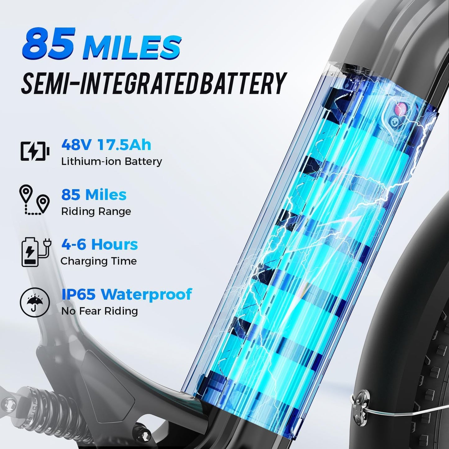 M1 Pro Electric Bike, 1800W Peak Motor Electric Bike for Adults, 48V 17.5Ah, 26'' x 4.0'' Fat Tire Electric Mountain Bike, Ebike with 85 Miles, 36MPH, 7 Speed 110Nm and Dual Suspension
