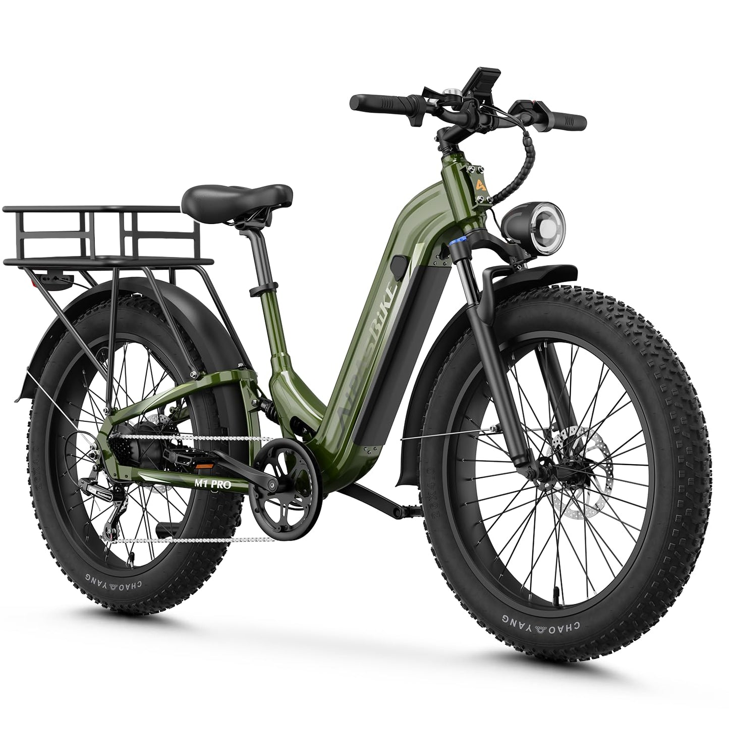 M1 Pro Electric Bike, 1800W Peak Motor Electric Bike for Adults, 48V 17.5Ah, 26'' x 4.0'' Fat Tire Electric Mountain Bike, Ebike with 85 Miles, 36MPH, 7 Speed 110Nm and Dual Suspension