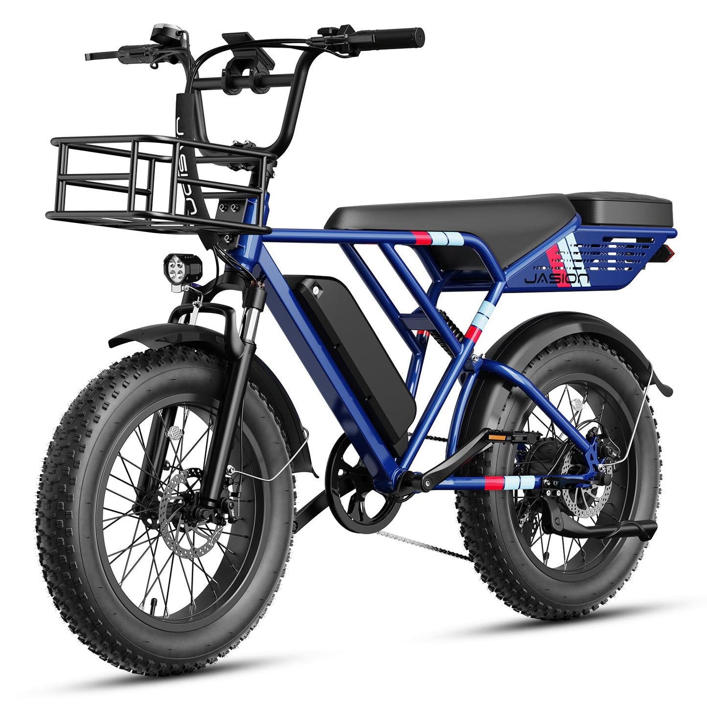 Jasion RetroVolt Electric Bike for Adults,【1500W Peak Motor & 30MPH】 Electric Dirt Bike,Dual Suspension Ebikes for Adults, 20" Fat Tire Ebike with 624WH Battery, UL 2849 Tested