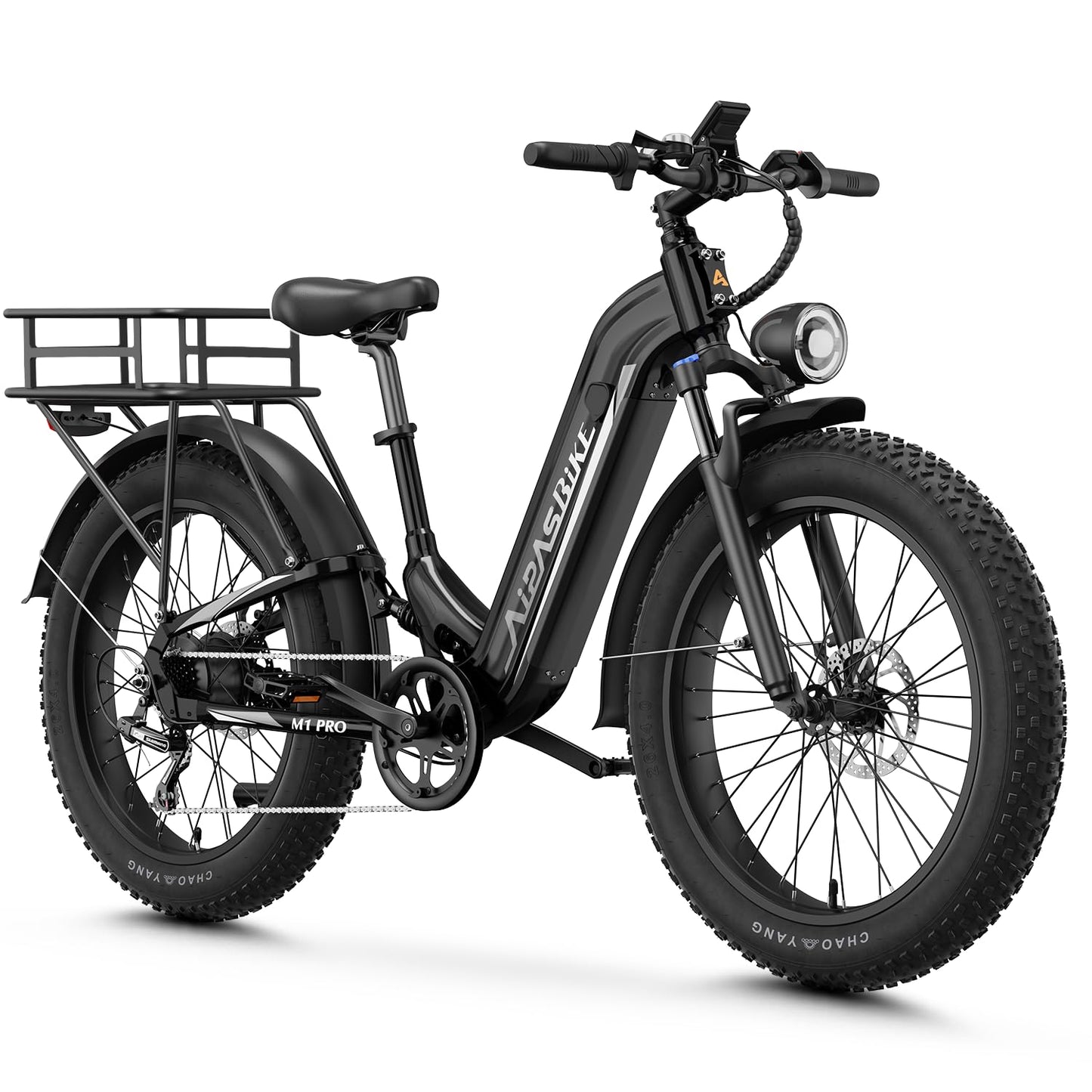 M1 Pro Electric Bike, 1800W Peak Motor Electric Bike for Adults, 48V 17.5Ah, 26'' x 4.0'' Fat Tire Electric Mountain Bike, Ebike with 85 Miles, 36MPH, 7 Speed 110Nm and Dual Suspension