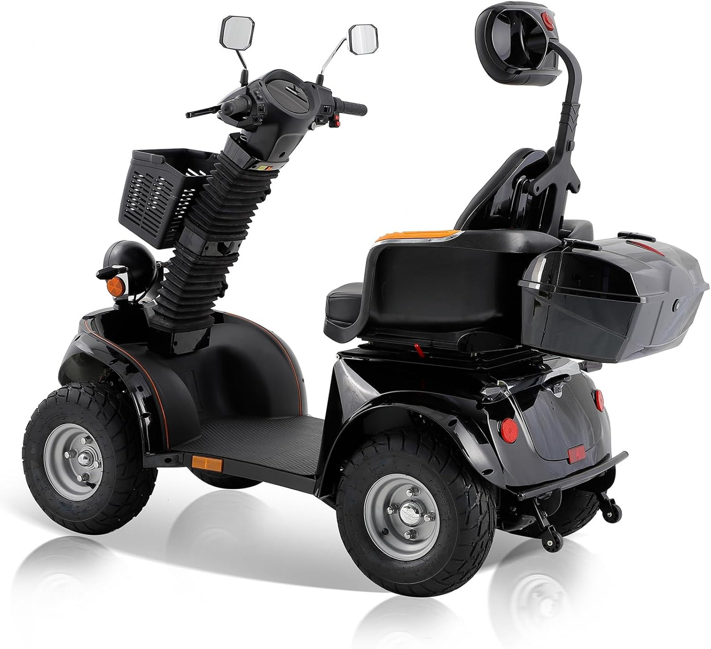 Heavy Duty 4 Wheels Mobility Scooter, All Terrain Electric Mobility Scooters for Seniors and Adults, 1000W Motor, Fat Tire, Adjustable Handle and Seats, 500lbs Capacity, 31-36 Miles of Range