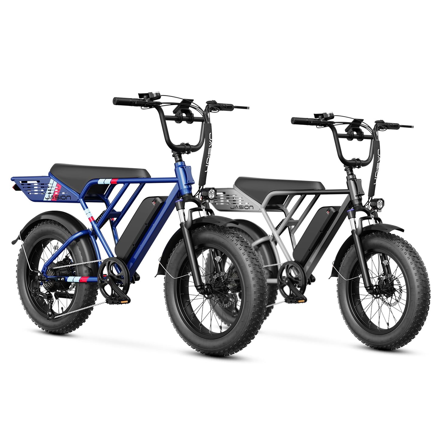 Jasion RetroVolt Electric Bike for Adults,【1500W Peak Motor & 30MPH】 Electric Dirt Bike,Dual Suspension Ebikes for Adults, 20" Fat Tire Ebike with 624WH Battery, UL 2849 Tested