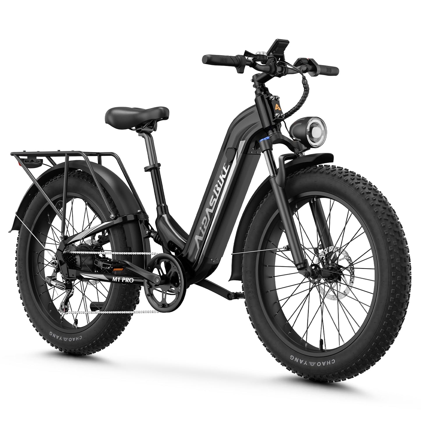 M1 Pro Electric Bike, 1800W Peak Motor Electric Bike for Adults, 48V 17.5Ah, 26'' x 4.0'' Fat Tire Electric Mountain Bike, Ebike with 85 Miles, 36MPH, 7 Speed 110Nm and Dual Suspension