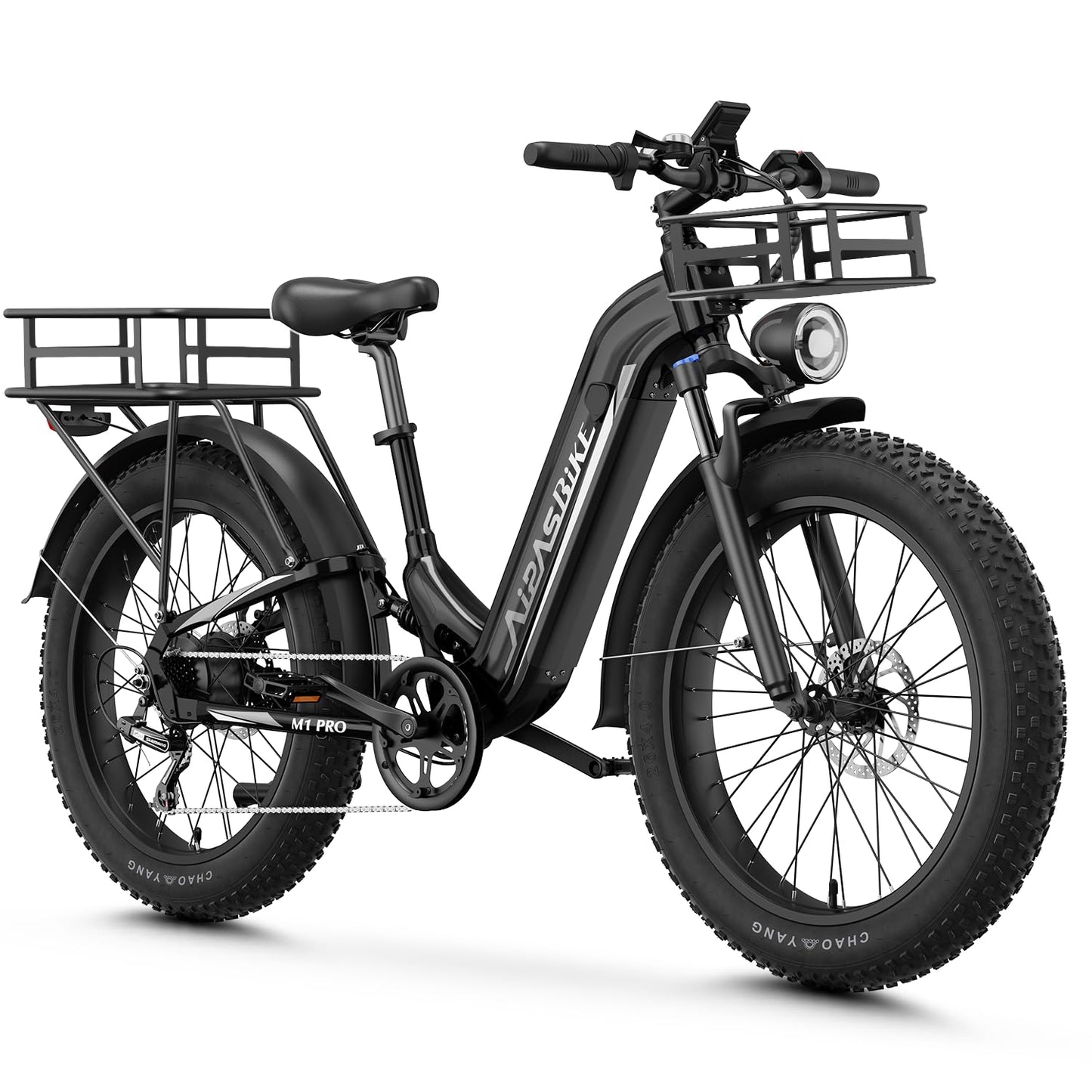 M1 Pro Electric Bike, 1800W Peak Motor Electric Bike for Adults, 48V 17.5Ah, 26'' x 4.0'' Fat Tire Electric Mountain Bike, Ebike with 85 Miles, 36MPH, 7 Speed 110Nm and Dual Suspension