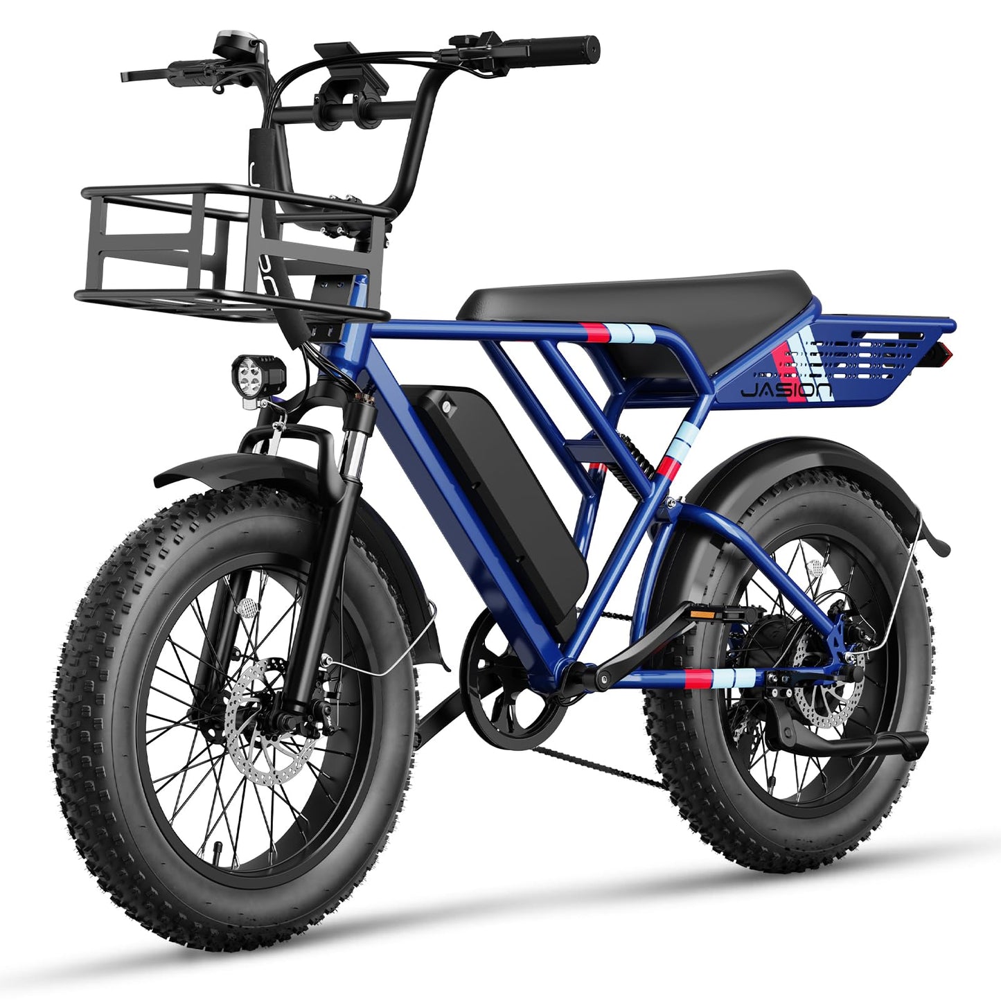Jasion RetroVolt Electric Bike for Adults,【1500W Peak Motor & 30MPH】 Electric Dirt Bike,Dual Suspension Ebikes for Adults, 20" Fat Tire Ebike with 624WH Battery, UL 2849 Tested