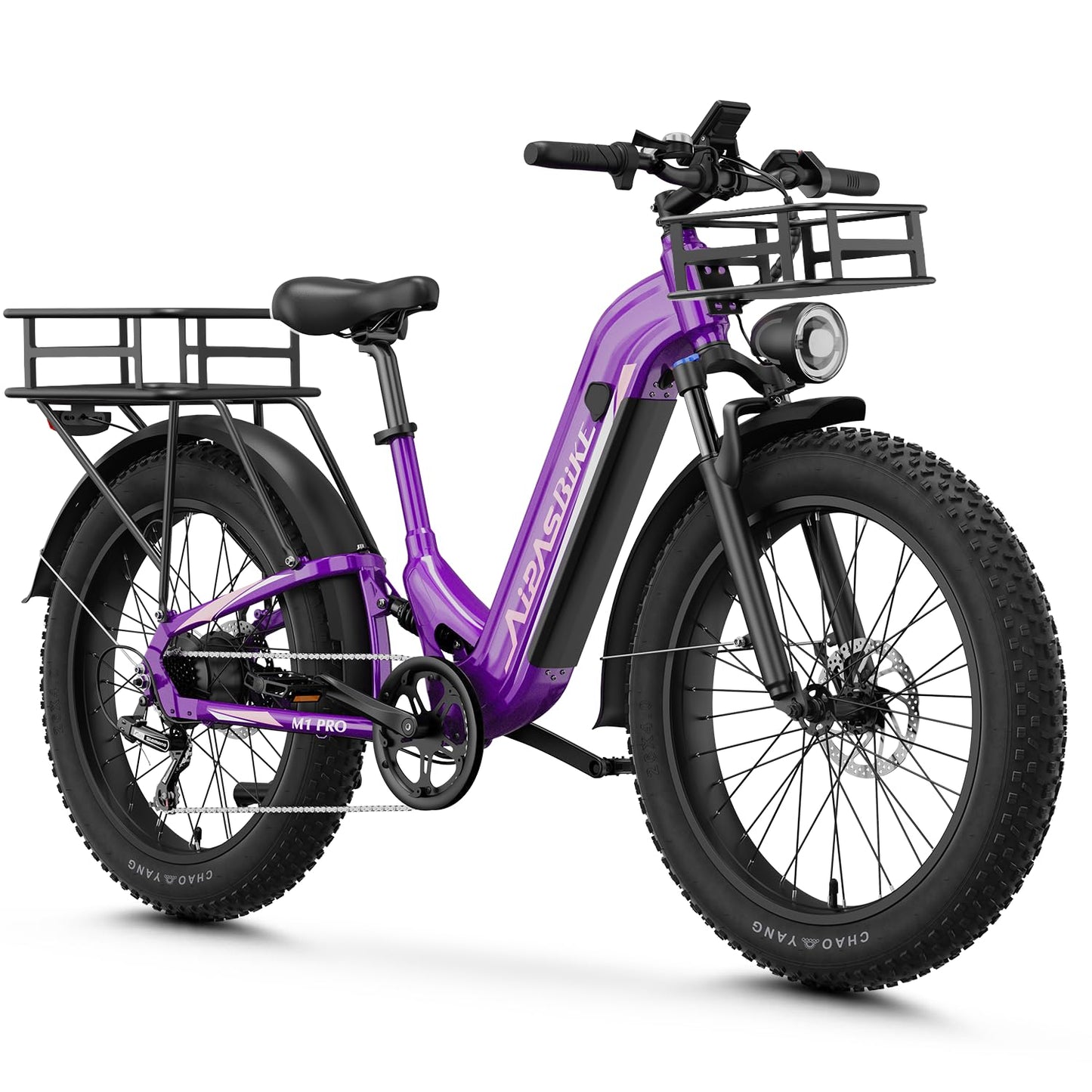 M1 Pro Electric Bike, 1800W Peak Motor Electric Bike for Adults, 48V 17.5Ah, 26'' x 4.0'' Fat Tire Electric Mountain Bike, Ebike with 85 Miles, 36MPH, 7 Speed 110Nm and Dual Suspension