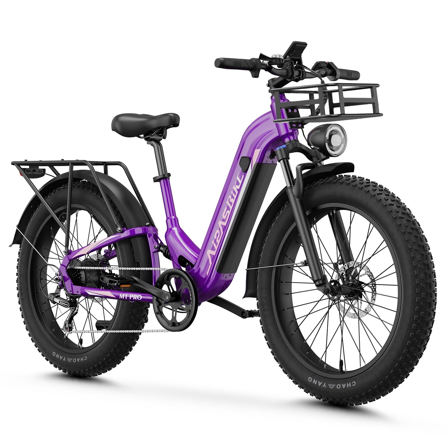 M1 Pro Electric Bike, 1800W Peak Motor Electric Bike for Adults, 48V 17.5Ah, 26'' x 4.0'' Fat Tire Electric Mountain Bike, Ebike with 85 Miles, 36MPH, 7 Speed 110Nm and Dual Suspension