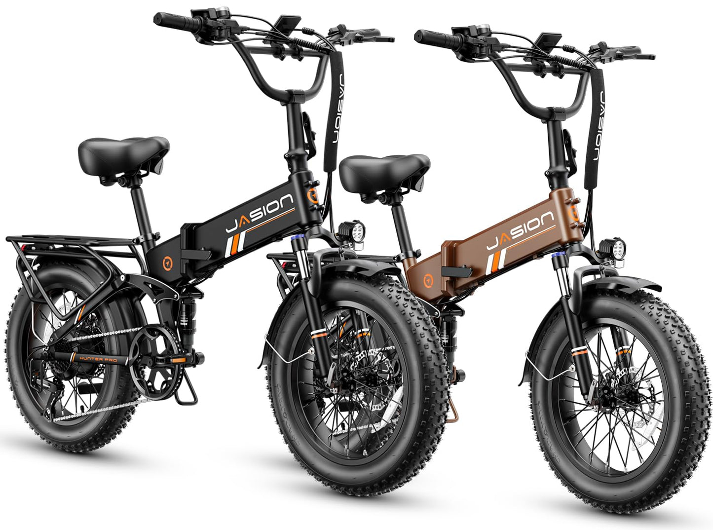 Jasion Hunter Pro Electric Bike for Adults, 1800W Peak Motor 80 Miles, up to 30+MPH,720WH Removable Battery Foldable Ebike,App Control & Full Suspension,20''*4.0 Fat Tire,Dual Hydraulic Brakes Bicycle