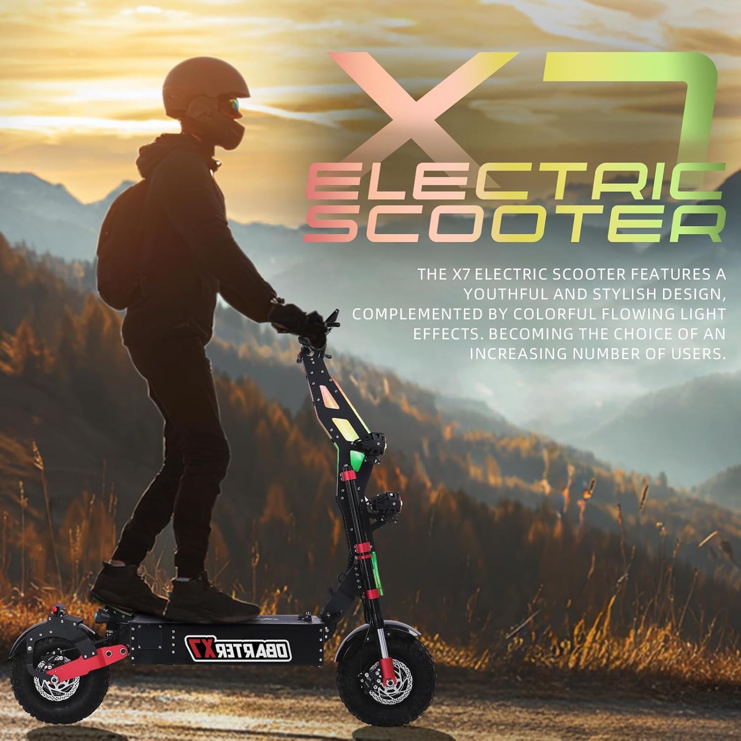 Electric Scooter 8000W Dual Motor for Adults,High-Speed 56mph, 90-Mile Range, 14" All-Terrain Tires, 60V 40Ah Battery, and Multifunctional LCD Display,Foldable E-Scooter