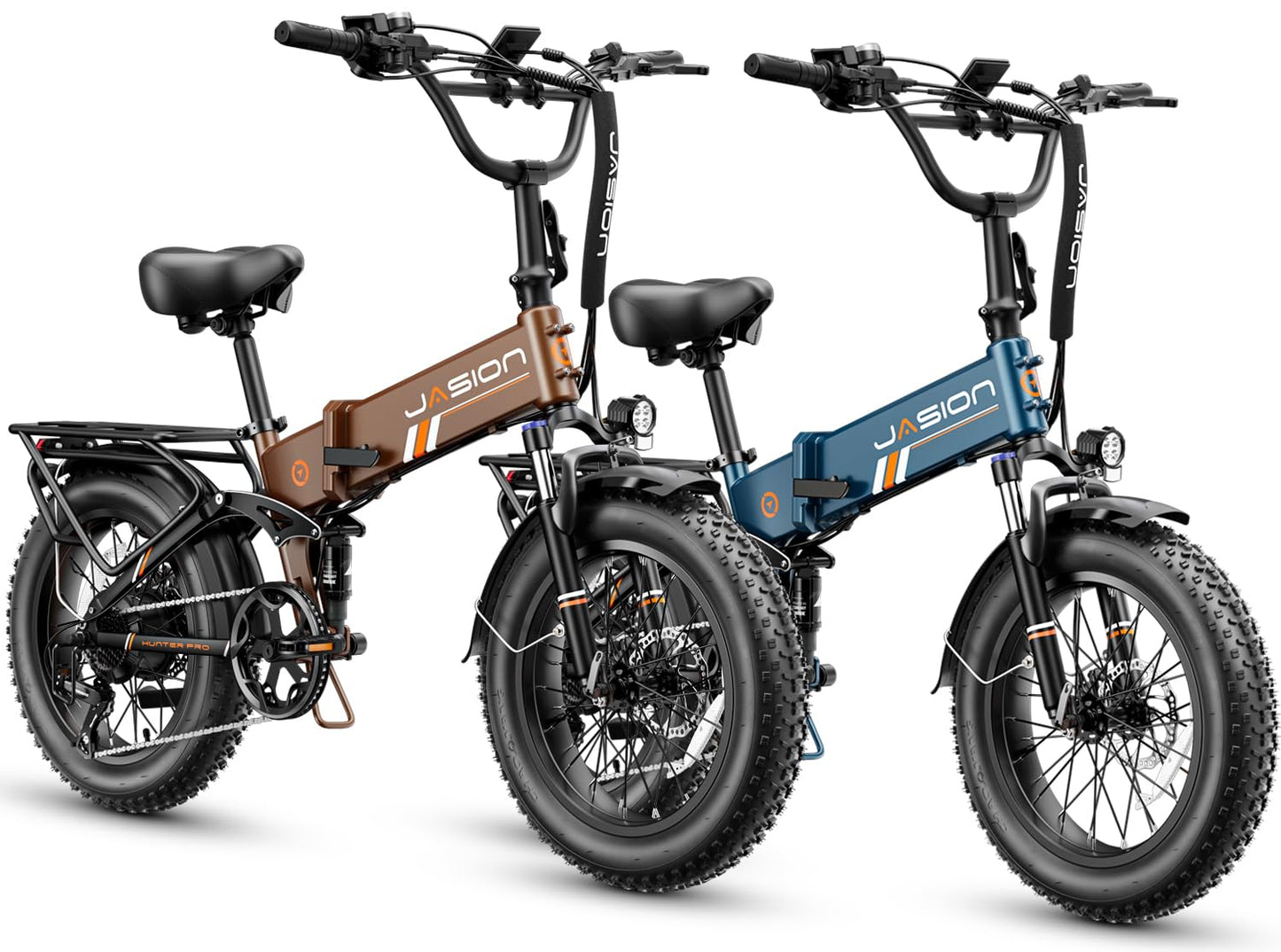 Jasion Hunter Pro Electric Bike for Adults, 1800W Peak Motor 80 Miles, up to 30+MPH,720WH Removable Battery Foldable Ebike,App Control & Full Suspension,20''*4.0 Fat Tire,Dual Hydraulic Brakes Bicycle