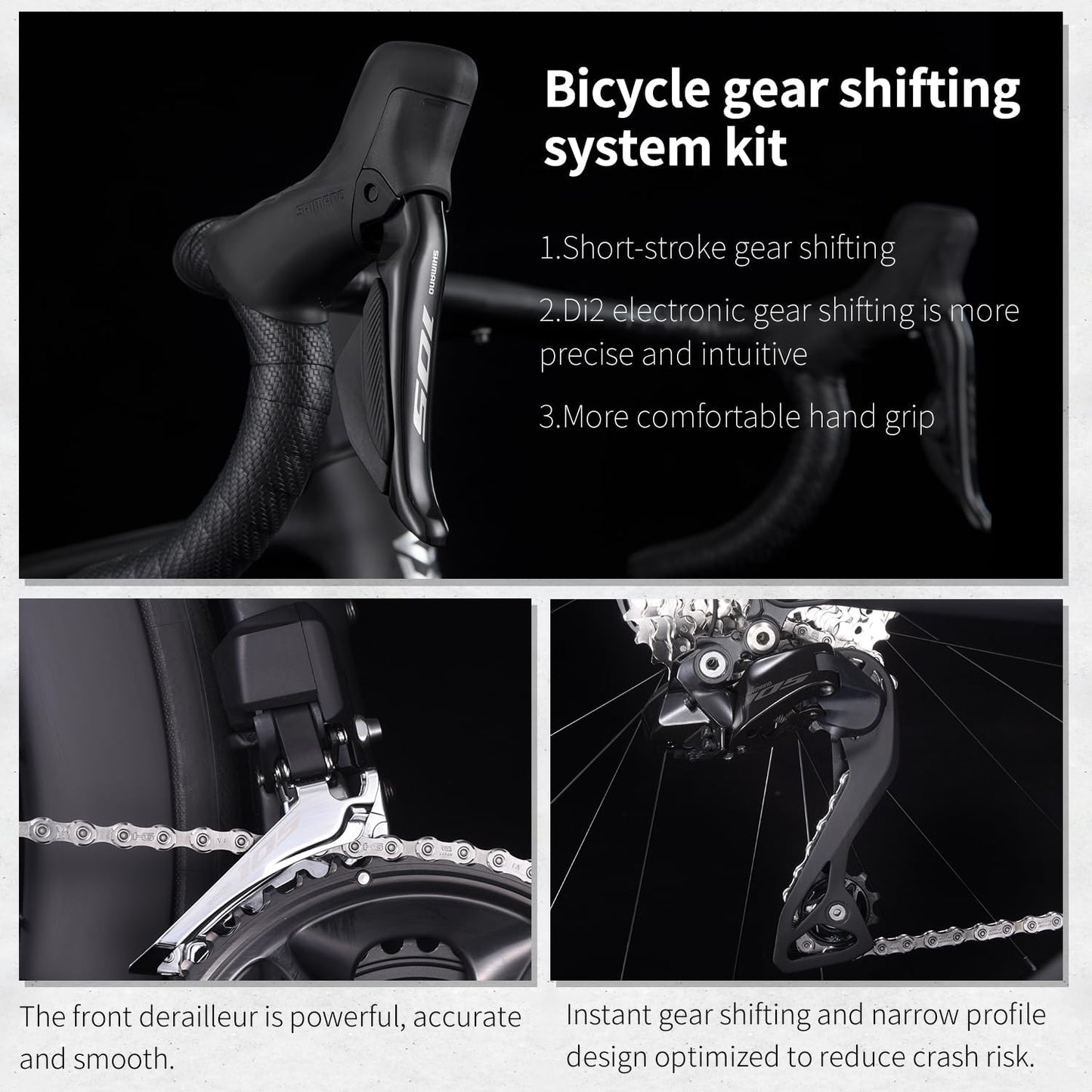 SAVADECK Carbon Road Bike, Lightweight 24-Speed Shifting Road Bicycle with Shimano 105 Di2 7170 Groupset, Carbon Frame with 700C Carbon Wheelset Disc Brake, Integrated Design Race Bikes for Adults