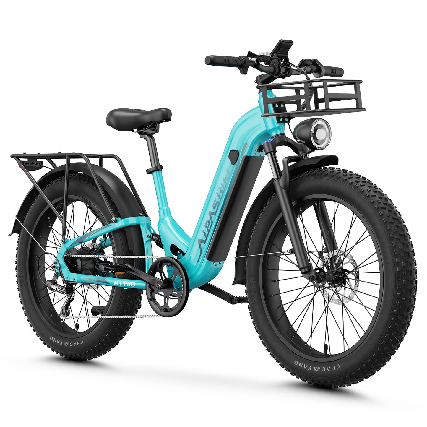 M1 Pro Electric Bike, 1800W Peak Motor Electric Bike for Adults, 48V 17.5Ah, 26'' x 4.0'' Fat Tire Electric Mountain Bike, Ebike with 85 Miles, 36MPH, 7 Speed 110Nm and Dual Suspension