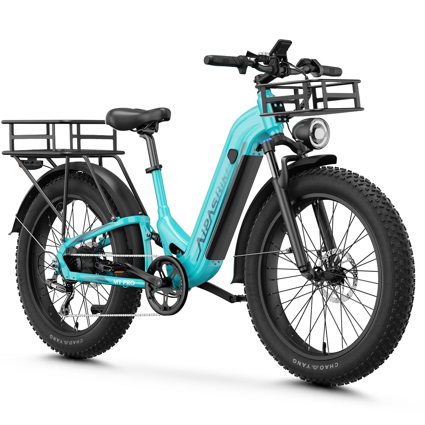 M1 Pro Electric Bike, 1800W Peak Motor Electric Bike for Adults, 48V 17.5Ah, 26'' x 4.0'' Fat Tire Electric Mountain Bike, Ebike with 85 Miles, 36MPH, 7 Speed 110Nm and Dual Suspension