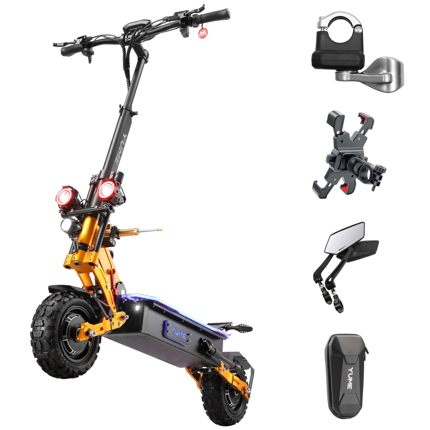 M YUME SCOOTER X11+ 6000W Motor Scooter, 50MPH 56/60 Miles 60V 27/30AH Electric Scooter for Adults, 11" Tire with Steering Damper 440lbs Max Loading Adult E-Scooter,UL-2272 Certified