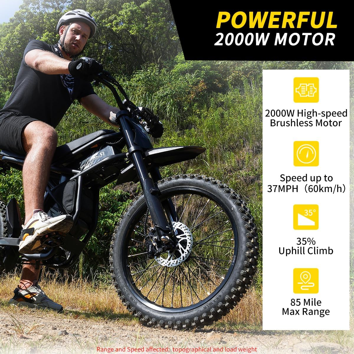 GT73 Pro/ GT73/ GT73 Mini - Electric Dirt Bike for Adults/Teens - 3000W/ 2500W Motor - 50/37 MPH High-Speed, 25"/14'' Fat Tires & Dual Removable Battery, All-Terrain Off-Road eBike for Snow, Sand