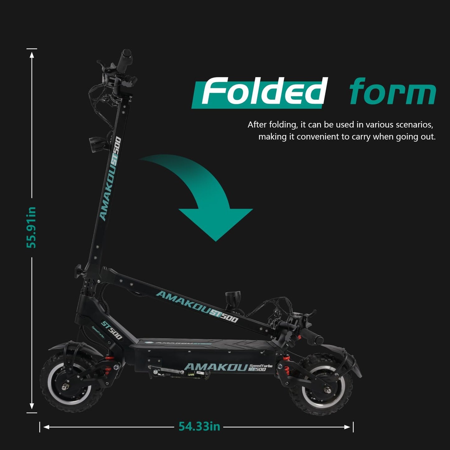 ST500 Dual Motor Off Road Scooter for Adults - 70 MPH, 75-Mile Range, 10000W Peak, 11-Inch Tires, UL2272 Certified