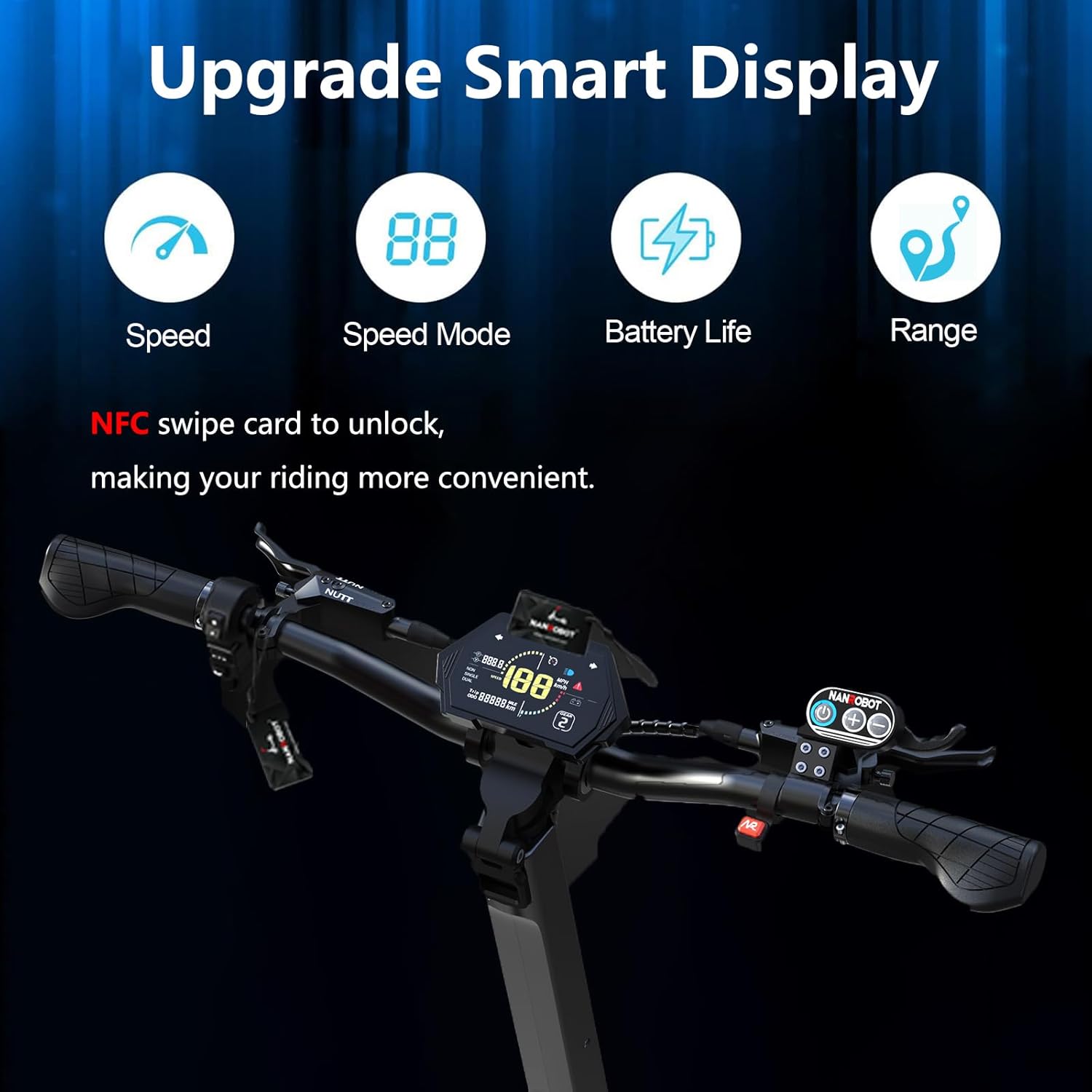 NANROBOT Electric Scooter Adults 50mph Dual Motor Electric Scooter with Suspension 80Miles Range Fast Sports Escooter Folding 10" Off Road Tires 330LBS Max Load Complies with UL2272 Certification