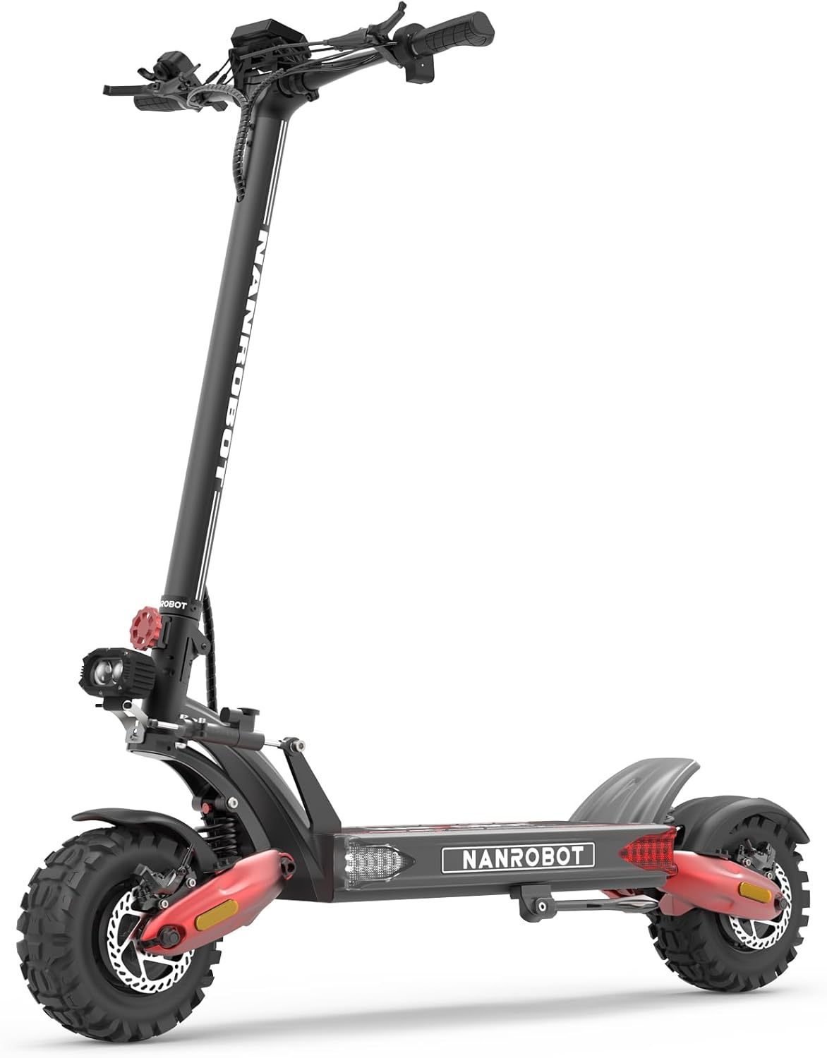 NANROBOT LS7+ Electric Scooters for Adults Fast 75mph Off Road EScooter Folding Waterproof 6000W Dual Motor EScooter with Suspension Kick Escooters 300lbs Load 45-85 Miles Dual Hydraulic Brake(Nutt)