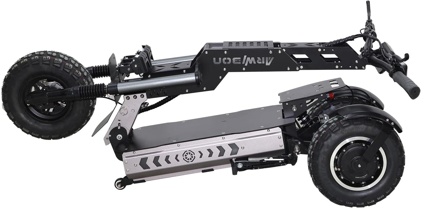 Adults Electric Scooter LED Large Screen Instrument 6000W Dual Motors Up to 58 MPH, 60V27Ah Battery 22 Miles Long Range, Dual Suspension and Hydraulic Disc Brakes