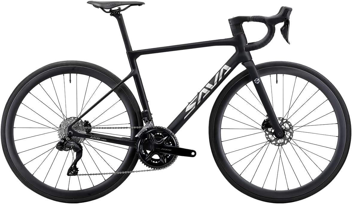 SAVADECK Carbon Road Bike Lightweight 24-Speed Shifting Road Bicycle with Shimano 105 Di2 7170 Groupset, T1000 Carbon Frame with 700C Carbon Wheelset Disc Brake Race Bikes