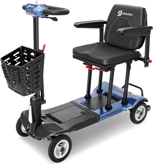 Mobility Scooters for Adults,Ultra Lightweight 36Lbs Folding Electric Powered Scooter for Senior 22 Miles Long Travel Range w/2 Lithium Batteries All Terrain Motorized Scooter Airline Approved
