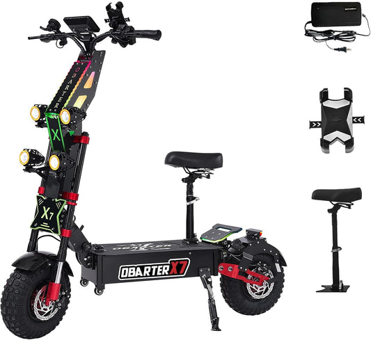 Electric Scooter 8000W Dual Motor for Adults,High-Speed 56mph, 90-Mile Range, 14" All-Terrain Tires, 60V 40Ah Battery, and Multifunctional LCD Display,Foldable E-Scooter
