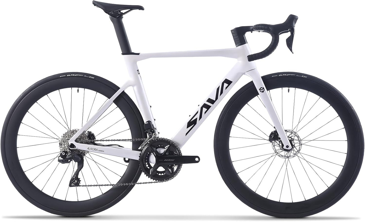SAVADECK Carbon Road Bike, Lightweight 24-Speed Shifting Road Bicycle with Shimano 105 Di2 7170 Groupset, Carbon Frame with 700C Carbon Wheelset Disc Brake, Integrated Design Race Bikes for Adults