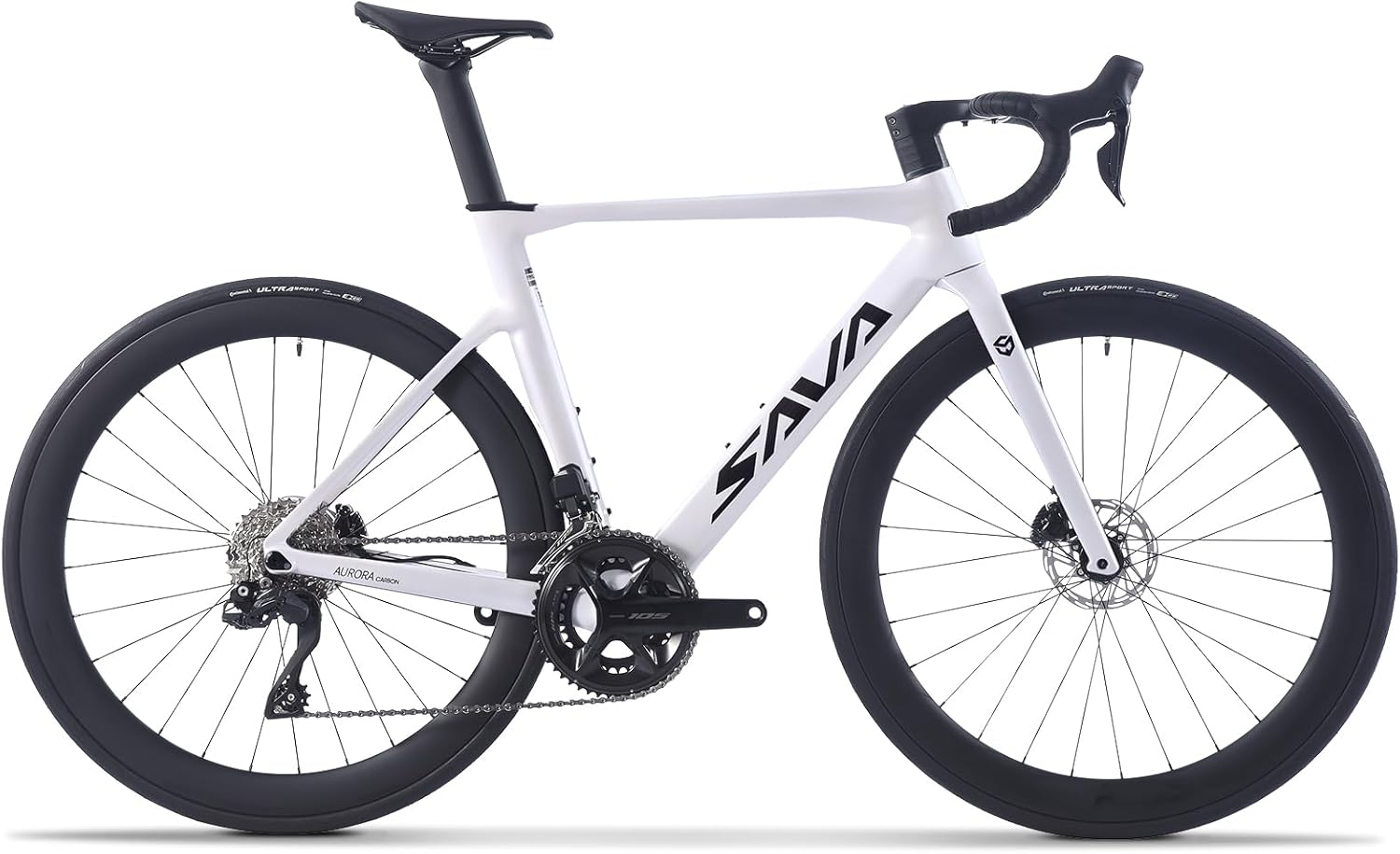 SAVADECK Carbon Road Bike, Lightweight 24-Speed Shifting Road Bicycle with Shimano 105 Di2 7170 Groupset, Carbon Frame with 700C Carbon Wheelset Disc Brake, Integrated Design Race Bikes for Adults