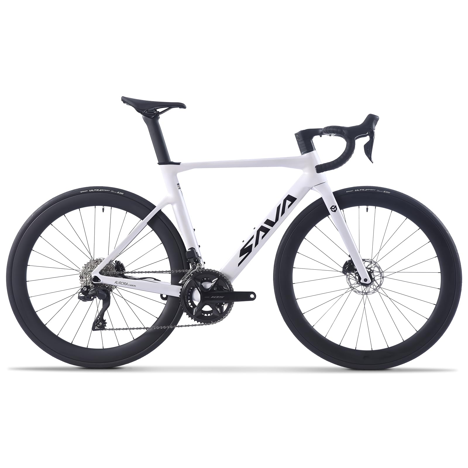 SAVADECK Carbon Road Bike, Lightweight 24-Speed Shifting Road Bicycle with Shimano 105 Di2 7170 Groupset, Carbon Frame with 700C Carbon Wheelset Disc Brake, Integrated Design Race Bikes for Adults