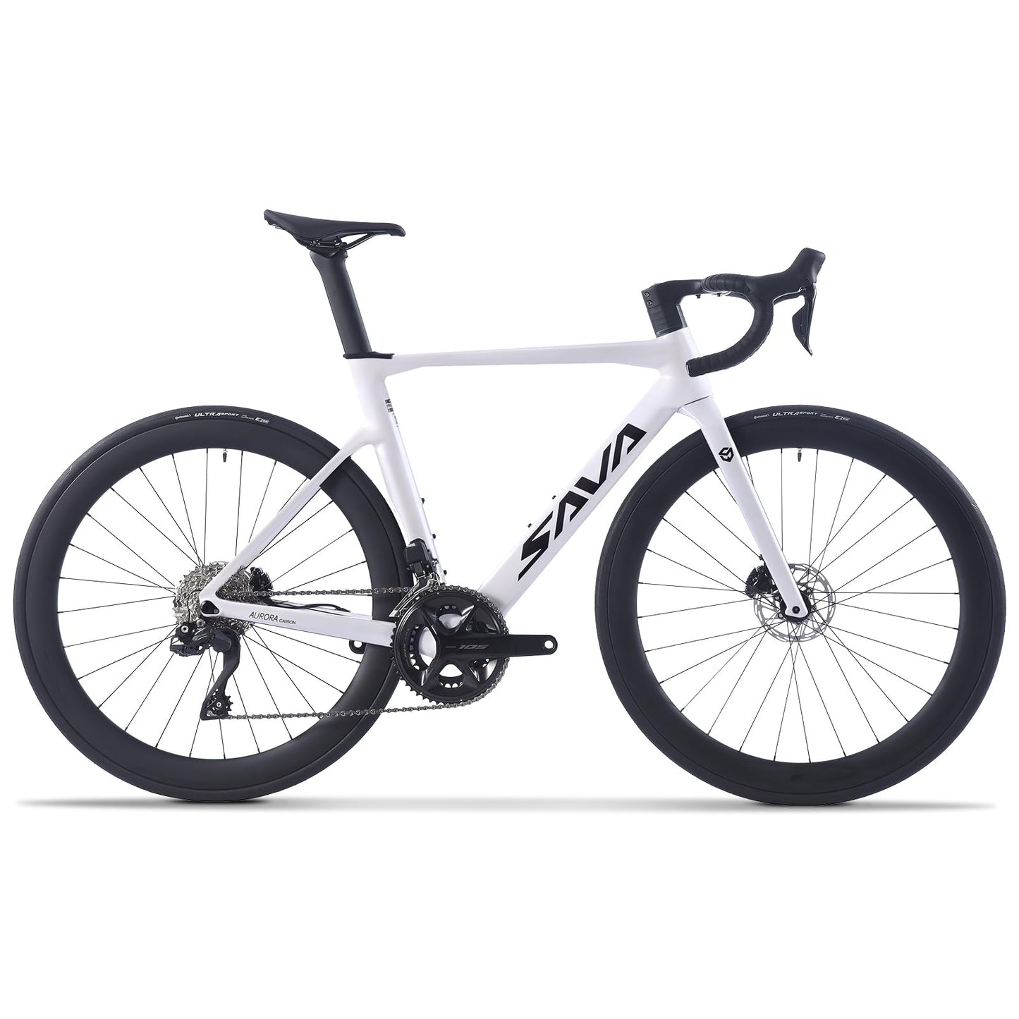 SAVADECK Carbon Road Bike, Lightweight 24-Speed Shifting Road Bicycle with Shimano 105 Di2 7170 Groupset, Carbon Frame with 700C Carbon Wheelset Disc Brake, Integrated Design Race Bikes for Adults