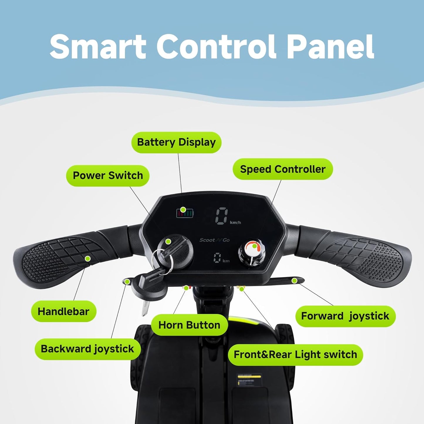 Mobility Scooters for Seniors & Adults, 4 Wheel Lightweight Foldable Mobility Scooter with Dual Removable Batteries, Electric Powered Airline Approved Travel, Long Range, 5 MPH, Black Red