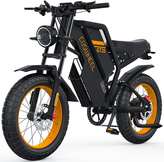 GT20 Electric Bike for Adults, Electric Dirt Bike with 1500W Motor 48V/25Ah Removable Battery, Up to 31MPH & 93 Miles, Electric Motorcycle with 7-Speed, 20" x 4.0 Fat Tire Ebikes for Adults
