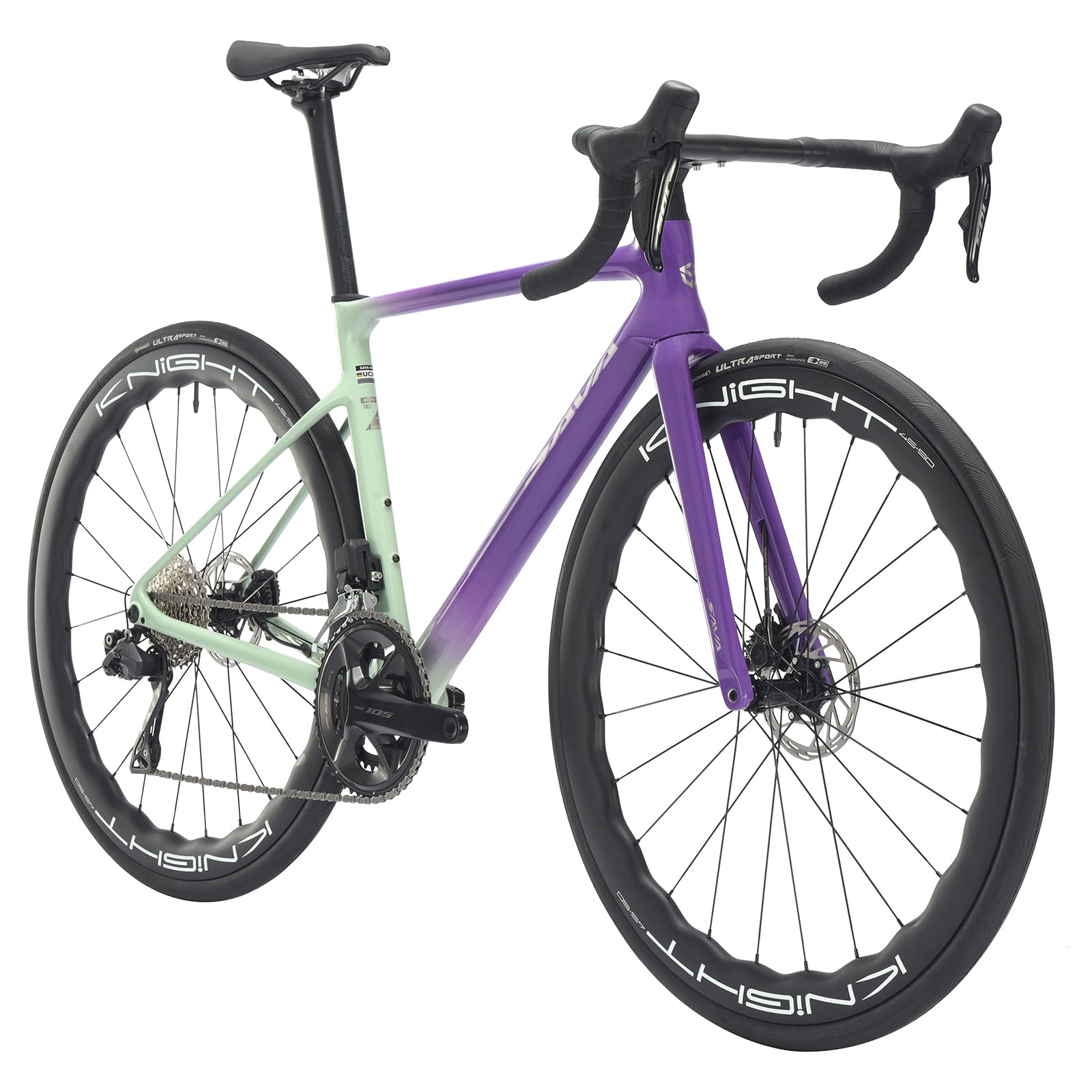 SAVADECK Carbon Fibre Road Bike, Hydraulic Oil Disc Bike with Carbon Fibre Frame and Wheelset, Lightweight Racing Bicycle with R7120 24S Shift Set for Adults