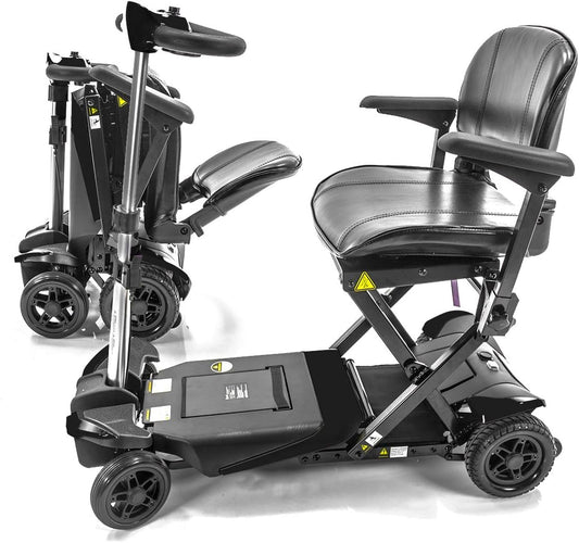 Transformer Automatic Foldable Travel Scooter BLACK with Lightweight Lithium Battery, Airline Approved