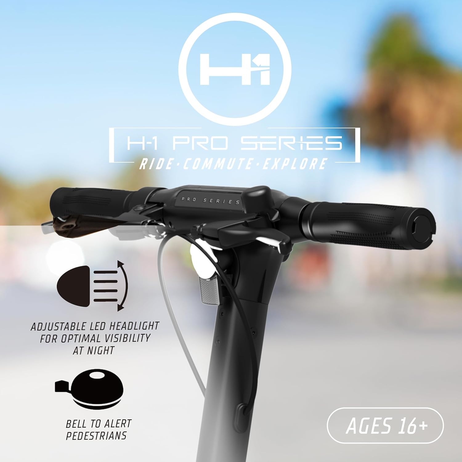 H-1 Pro Series Boss Dual Motor Foldable Electric Scooter with 1,600W Motor, 28 mph Max Speed, 10” Self-Sealing Tubeless Tires, and 40 Mile Range