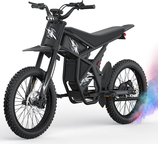 GT73 Pro/ GT73/ GT73 Mini - Electric Dirt Bike for Adults/Teens - 3000W/ 2500W Motor - 50/37 MPH High-Speed, 25"/14'' Fat Tires & Dual Removable Battery, All-Terrain Off-Road eBike for Snow, Sand