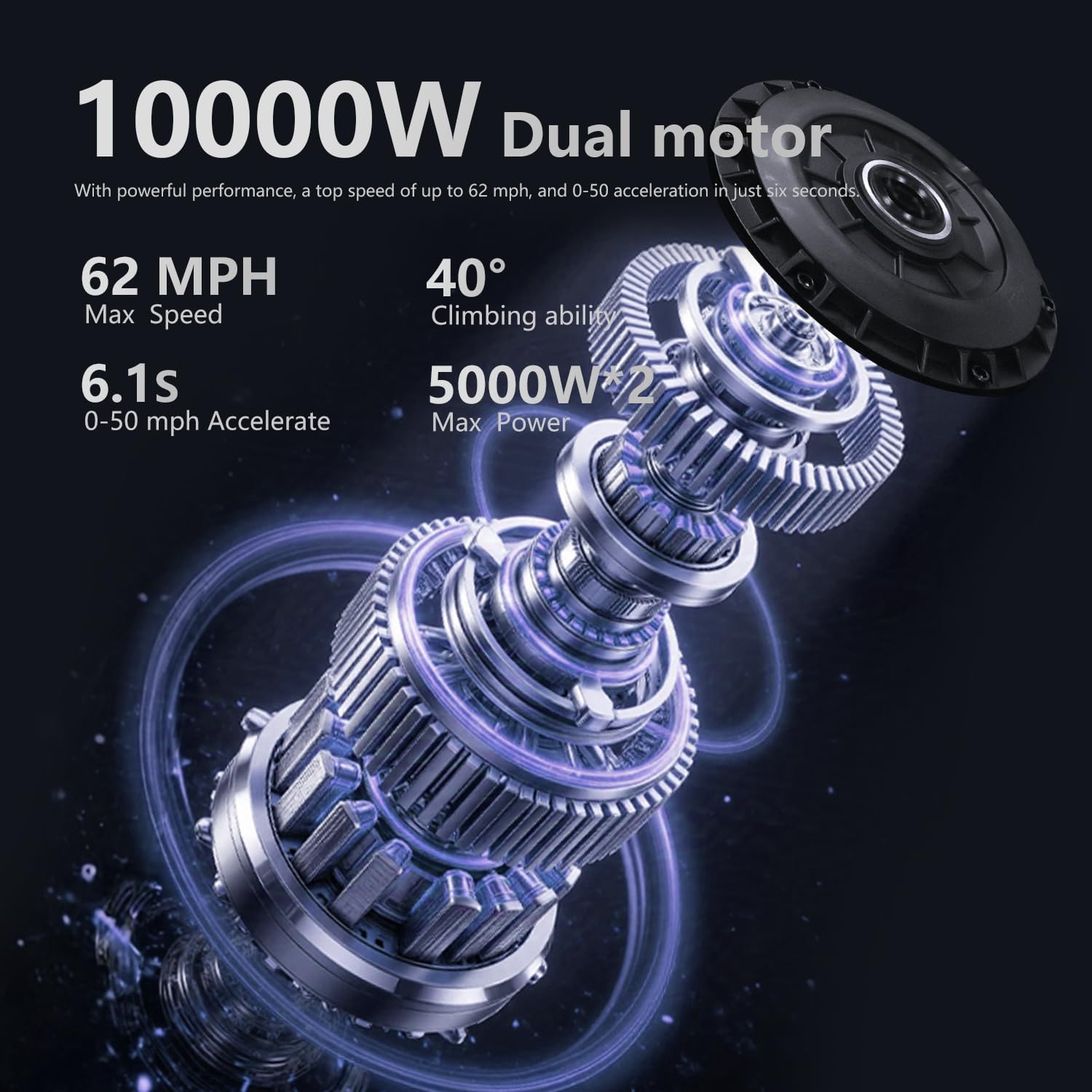 Dual Motor Off Road Scooter for Adults - 62MPH, 80-Mile Range, 10000W Peak, 13/14-Inch Tires, UL2272 Certified